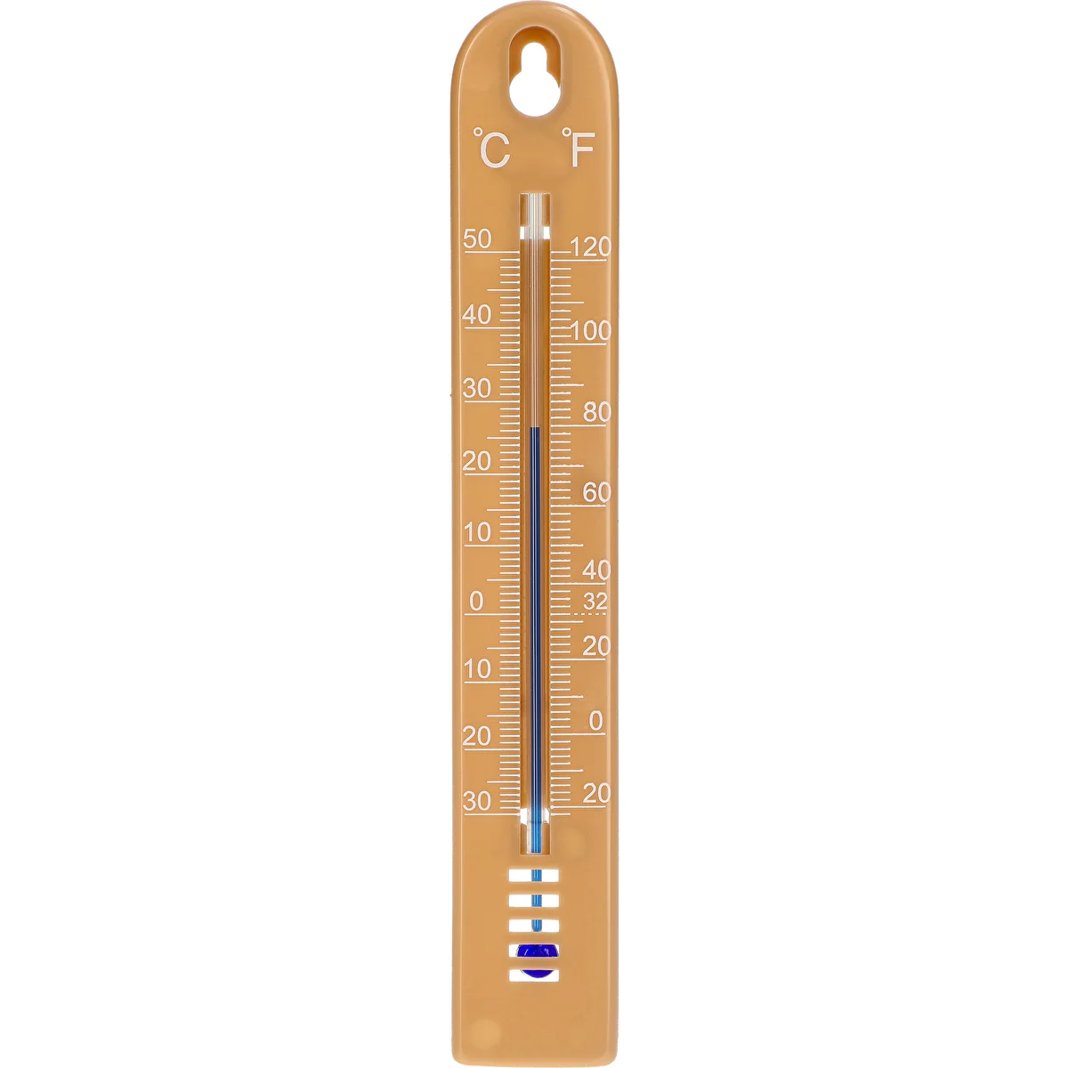 Univerzális hőmérő (-30-tól +50 °C-ig), 17 cm, világosbarna