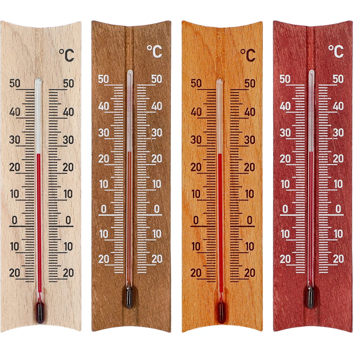 Szobai fa hőmérő (-20-tól +50 °C-ig), 15 cm, mix