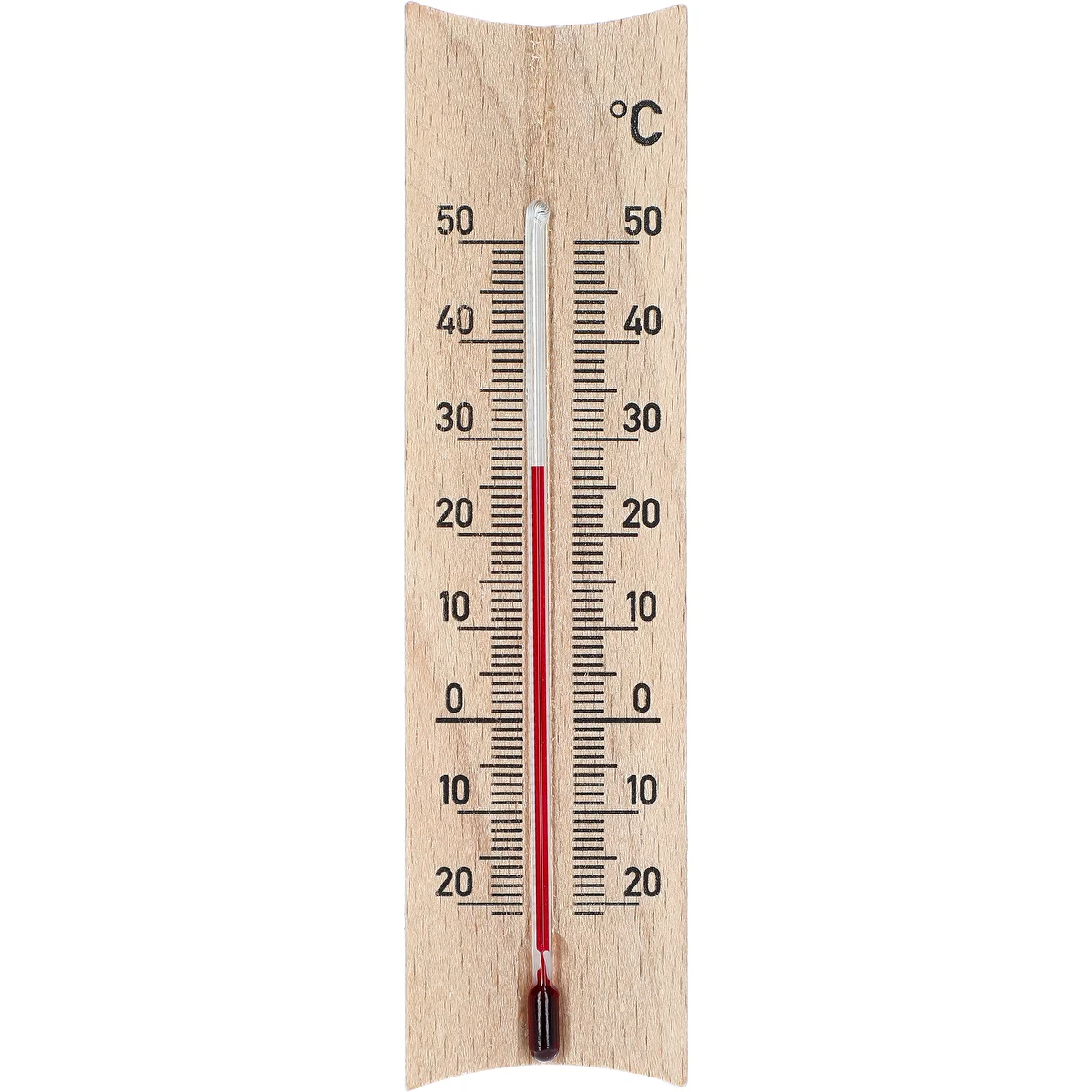 Fa szobahőmérő (-20-tól +50 °C-ig), világosbarna, 15 cm