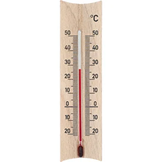 Fa szobahőmérő (-20-tól +50 °C-ig), világosbarna, 15 cm