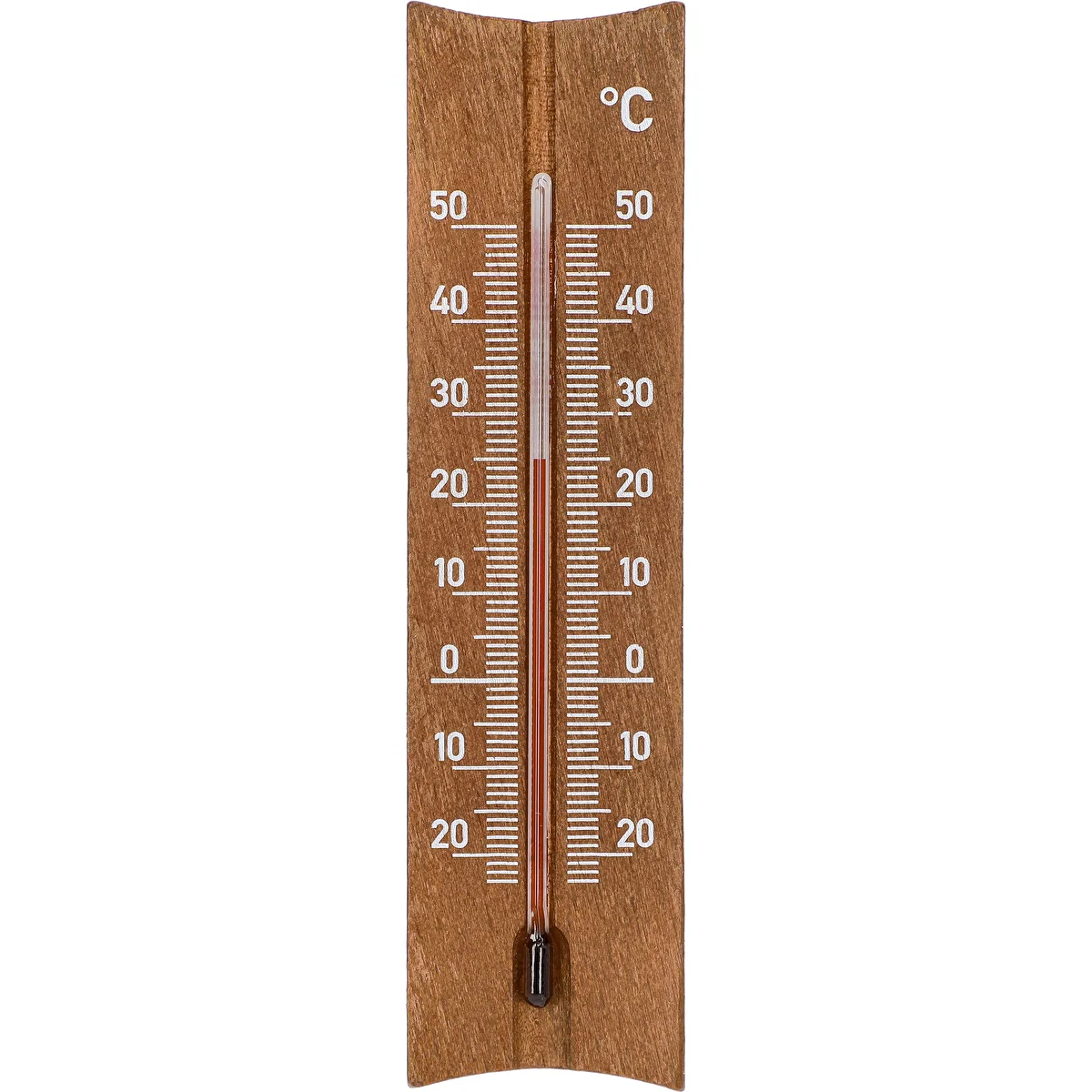 Fa szobahőmérő (-20-tól +50 °C-ig), sötétbarna, 15 cm