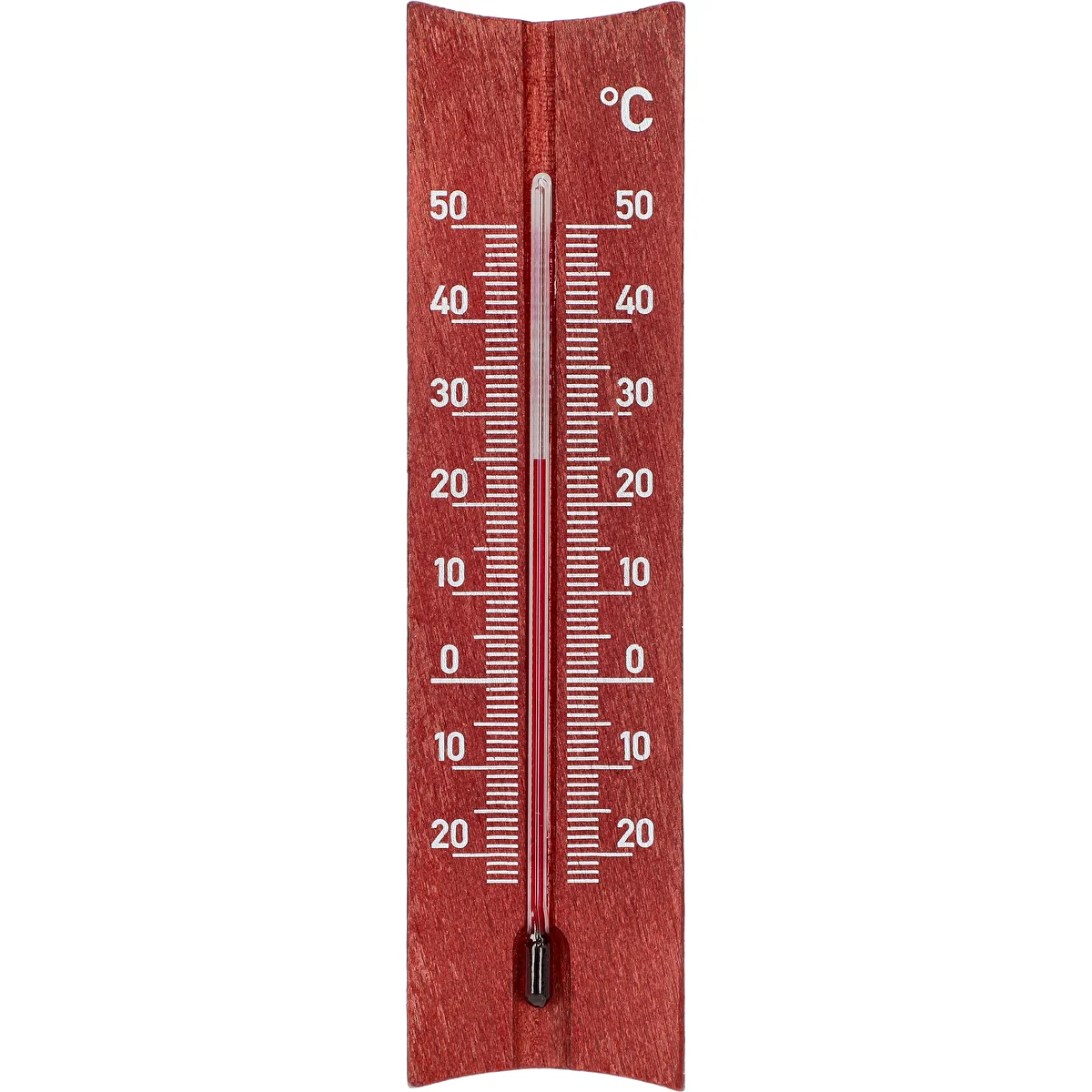 Fa szobai hőmérő (-20-tól +50 °C-ig), mahagóni szín, 15 cm
