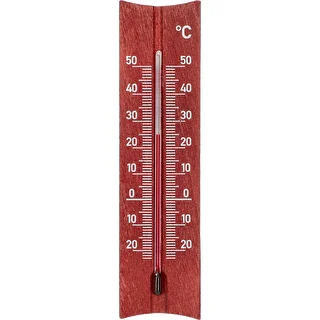 Fa szobai hőmérő (-20-tól +50 °C-ig), mahagóni szín, 15 cm