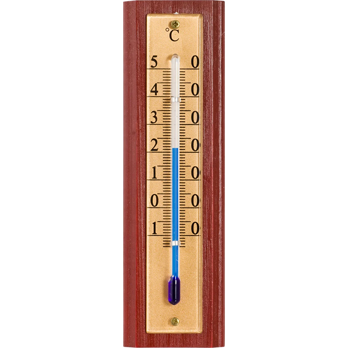 Szobahőmérő arany színű skálával (-10 °C-tól +50 °C-ig) 12 cm