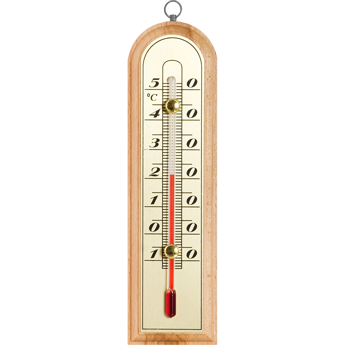 Szobahőmérő aranyszínű skálával (-10°C-tól +50°C-ig) 16 cm