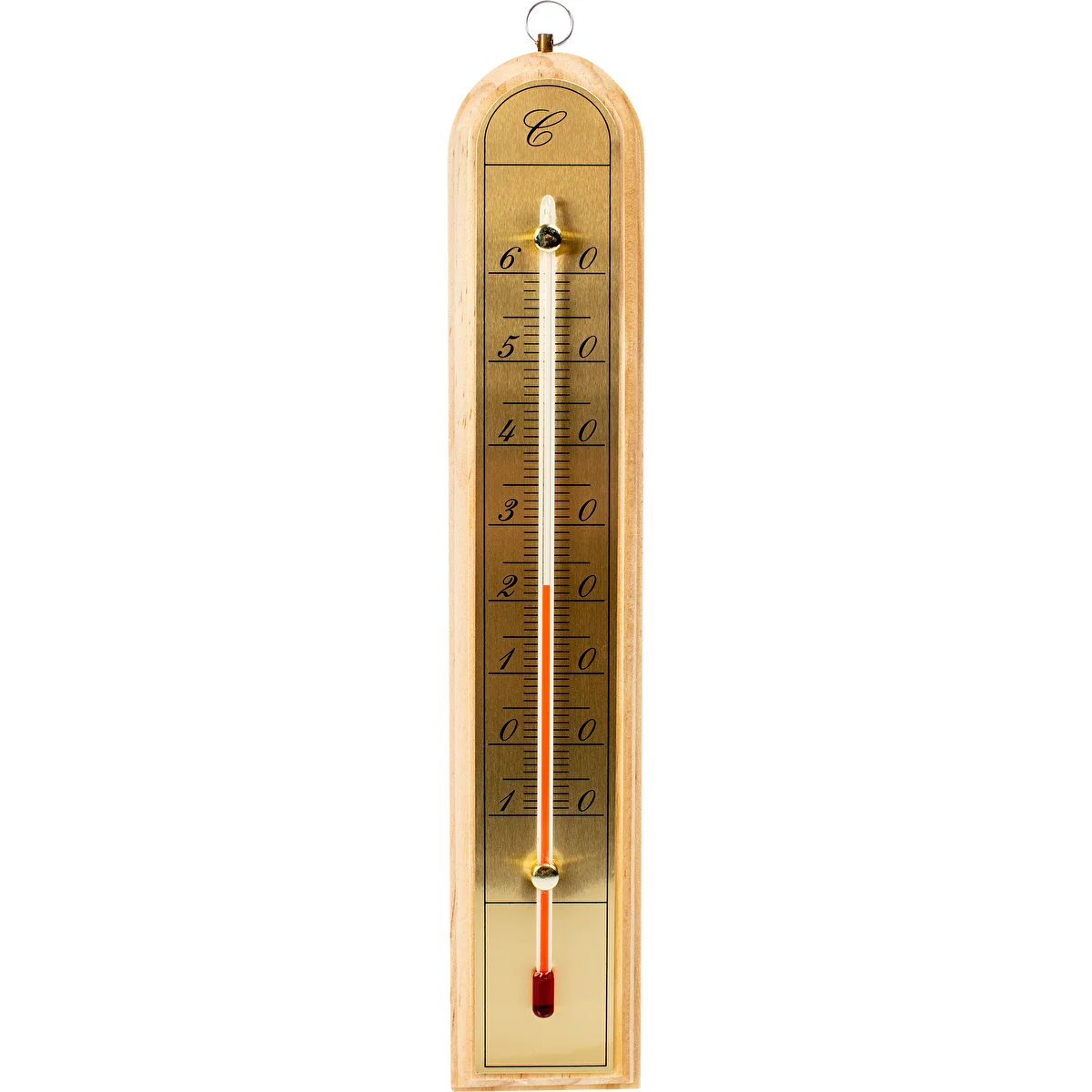Szobahőmérő aranyszínű skálával (-10°C-tól +60°C-ig) 28 cm, mix