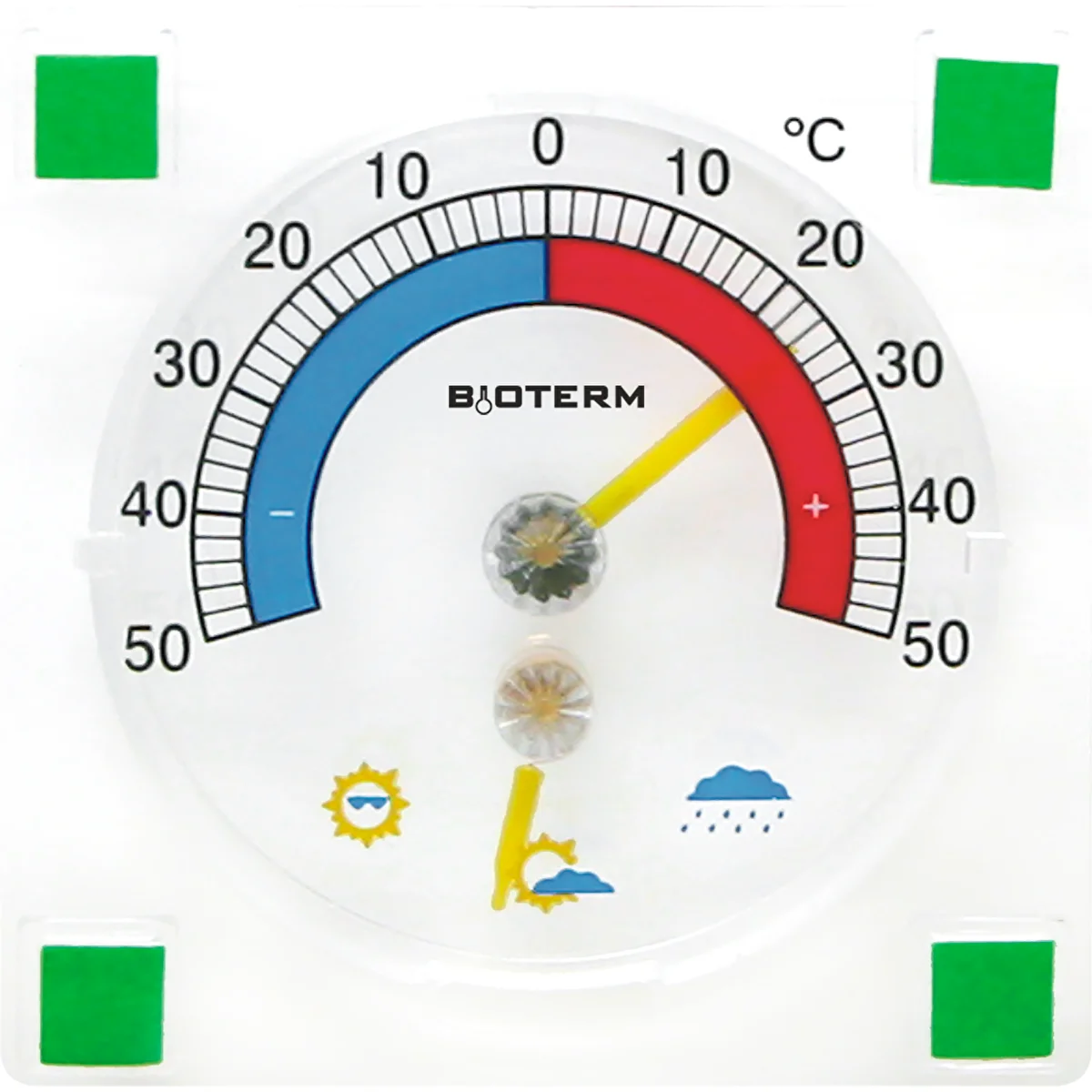 Univerzális hőmérő higrométerrel, átlátszó, öntapadós (-50°C-tól +50°C-ig)