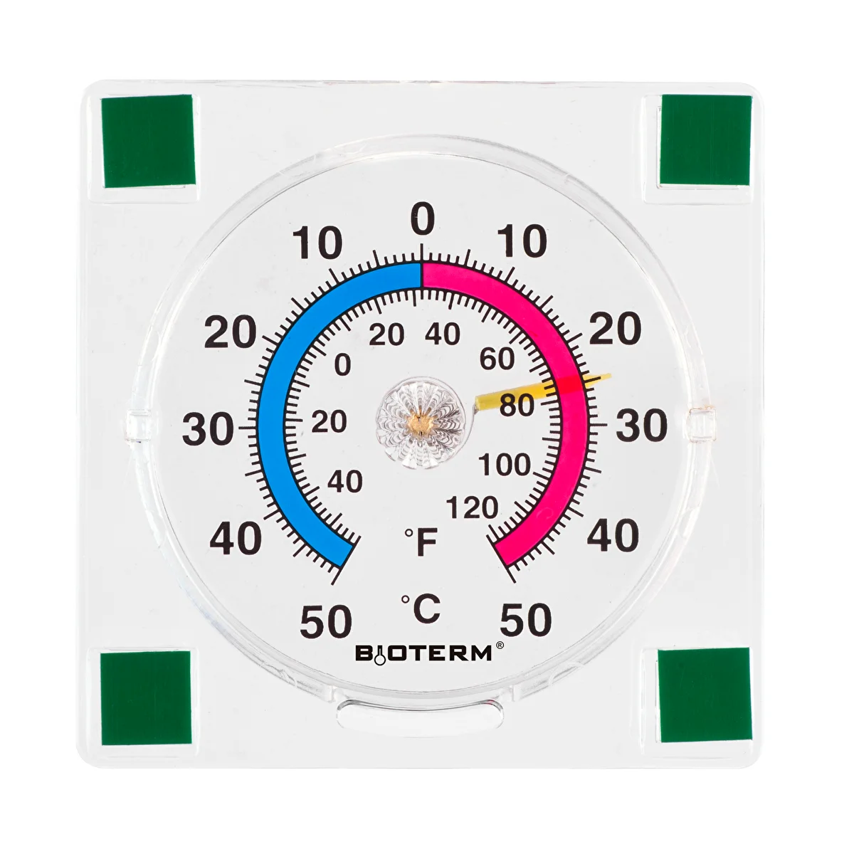 Univerzális, átlátszó, öntapadós hőmérő (-50 °C-tól +50 °C-ig)