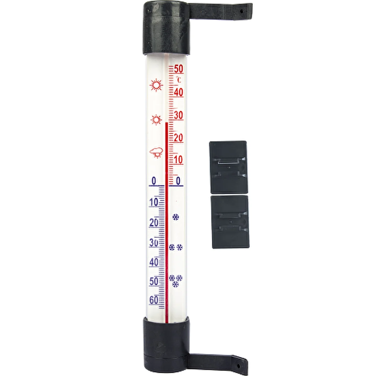Antracitszínű kültéri hőmérő (-60°C-tól +50°C-ig) 23 cm