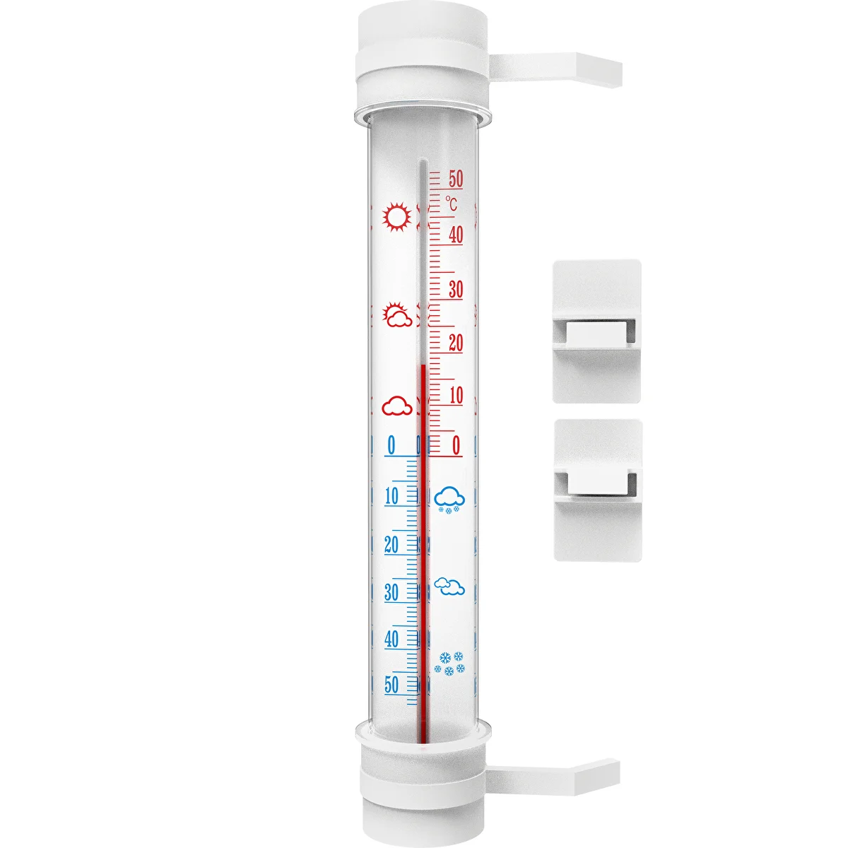 Fehér kültéri hőmérő (-50°C-tól +50°C-ig) 27cm