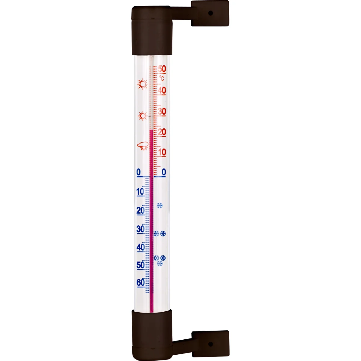 Barna kültéri hőmérő (-50°C-tól +50°C-ig) 18 cm