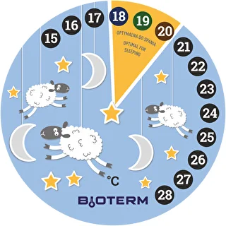 Folyadékkristályos gyerekszobai hőmérő, Ø 11 cm