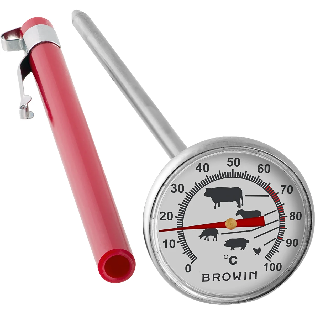 Grafikás konyhai hőmérő (0°C-tól +100°C-ig) 12,5 cm