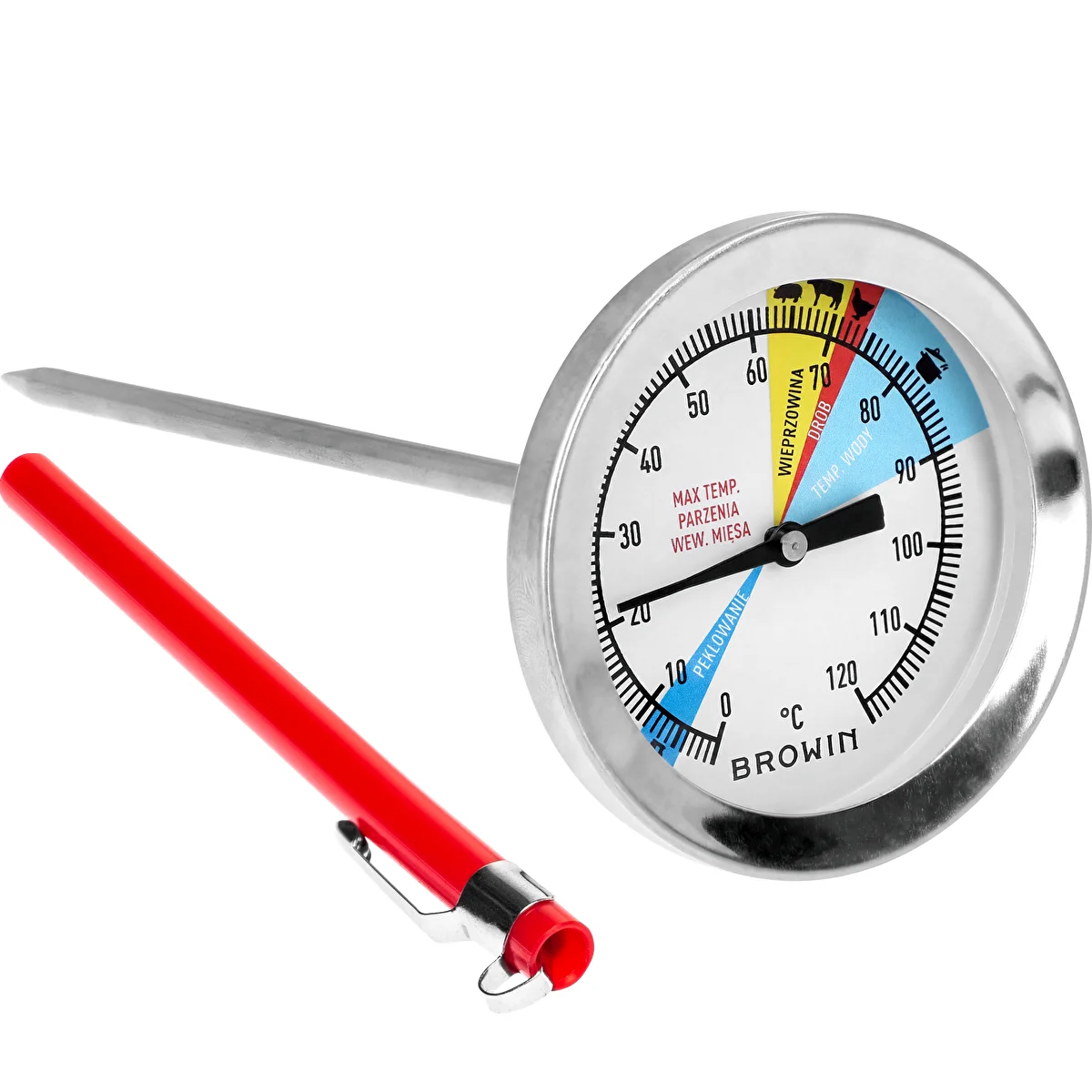 Hőmérő 1,5 kg-os és 3 kg-os sonkafőzőhöz (0 °C-tól +120 °C-ig) 12,5 cm