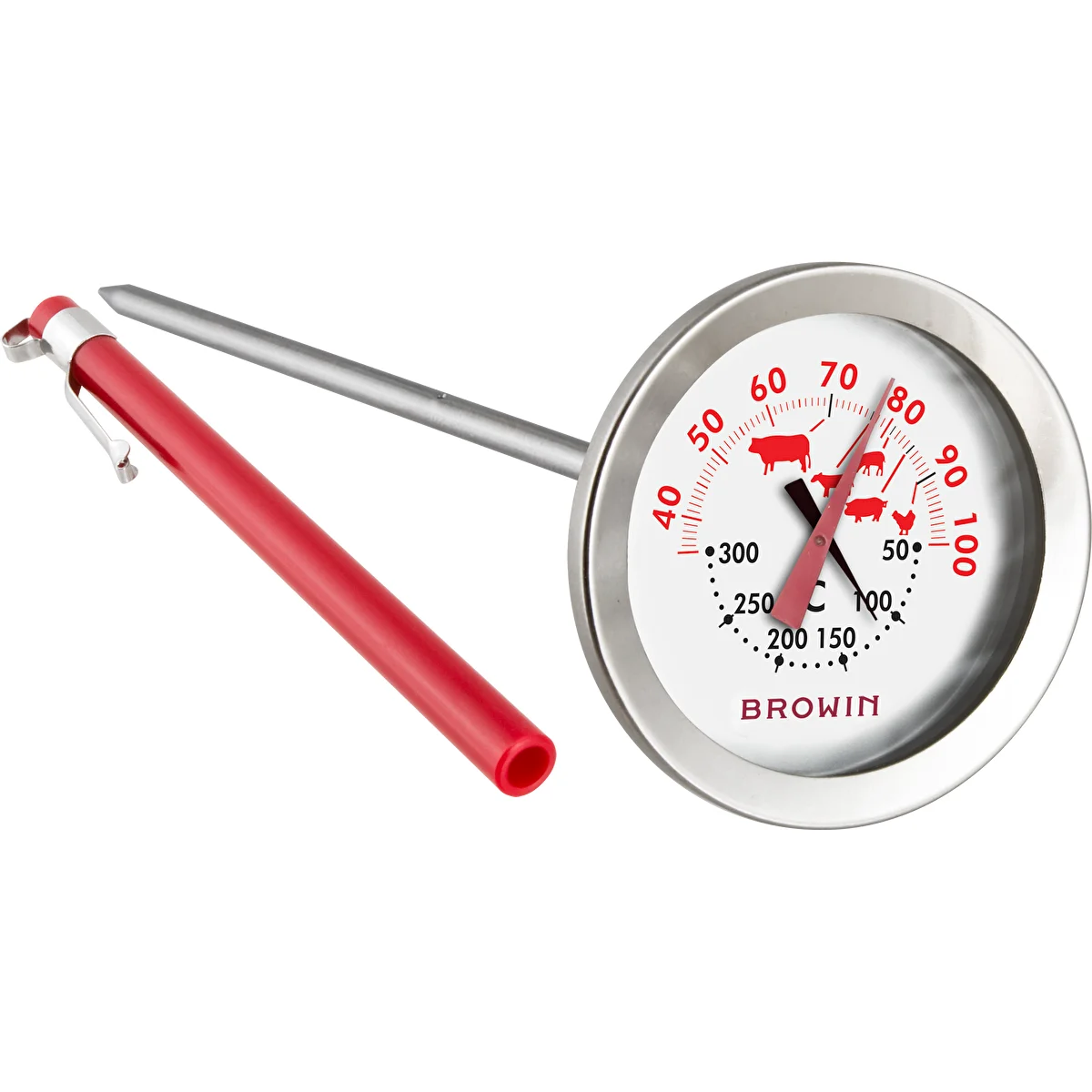Kétskálás hőmérő (30°C-tól 100°C-ig) / (50°C-tól 300°C-ig) 13,0cm