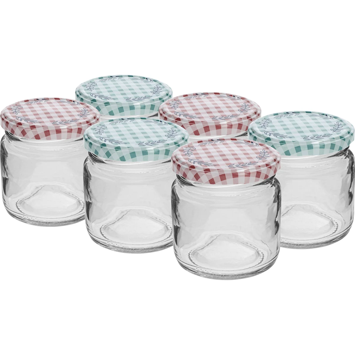 TO befőttes üveg 106 ml, színes csavaros tetővel, fi 53 - 6 db