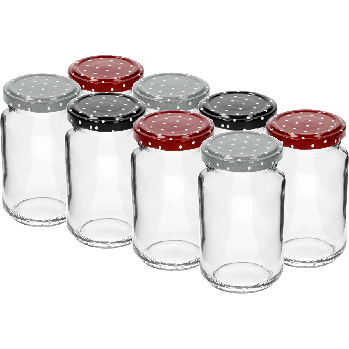 TO 190 ml-es befőttesüveg színes kupakkal, fi 53 - 8 db