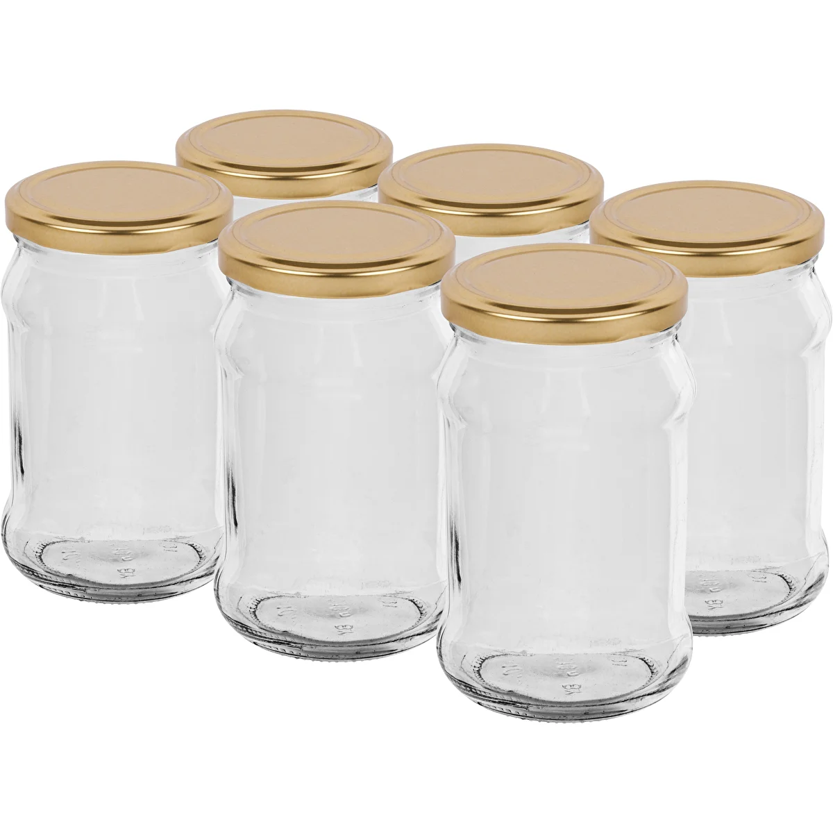 TO 300 ml-es befőttes üveg aranyszínű, fi 66-os csavaros tetővel – 6 db