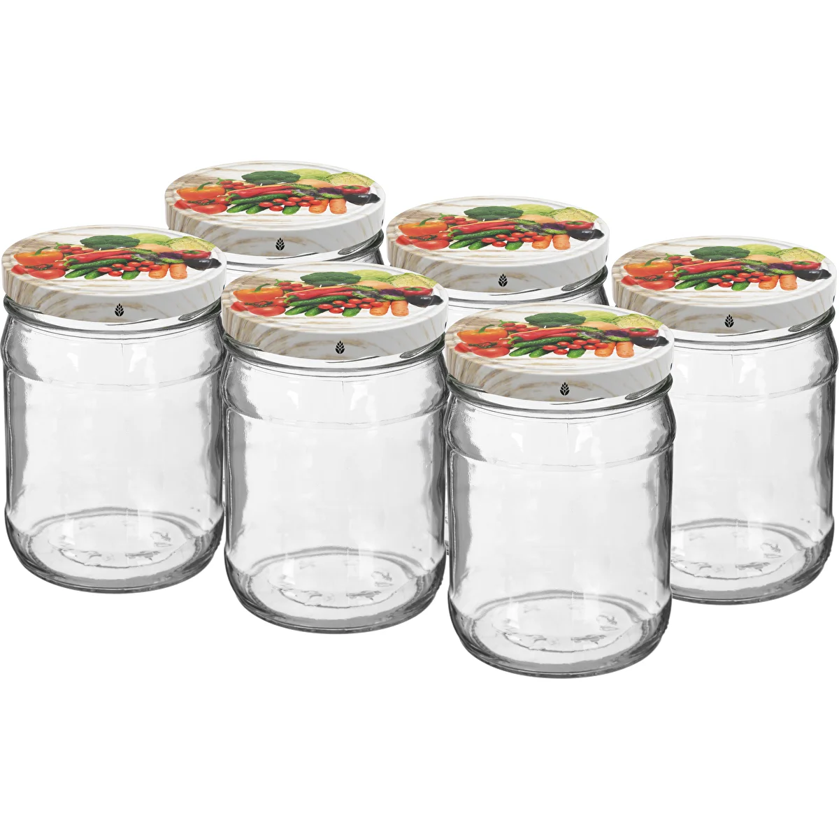 500 ml-es Twist-off befőttesüveg színes tetővel, fi82/6 - 6 db