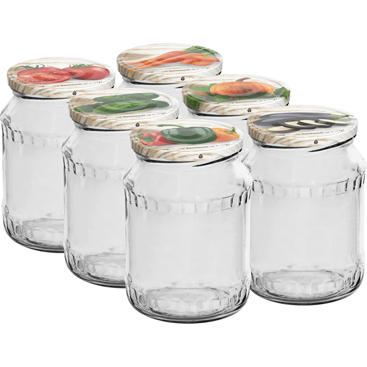 720 ml-es TO befőttesüveg színes fi 82/6 kupakkal - 6 db