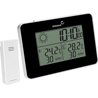 RCC időjárás-állomás – elektronikus, vezeték nélküli, megvilágított érzékelő, fekete