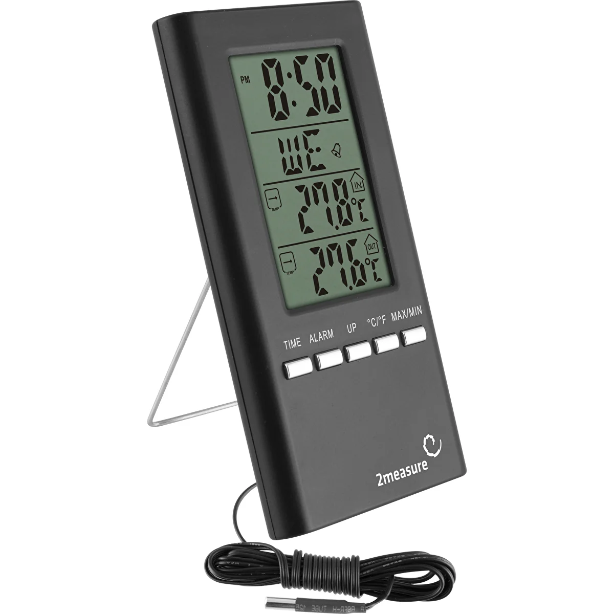 Időjárás-állomás – elektronikus, szondával, fekete