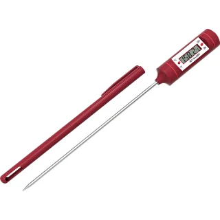 Elektronikus konyhai hőmérő, LCD kijelzővel (-20 °C-tól +250 °C-ig), piros
