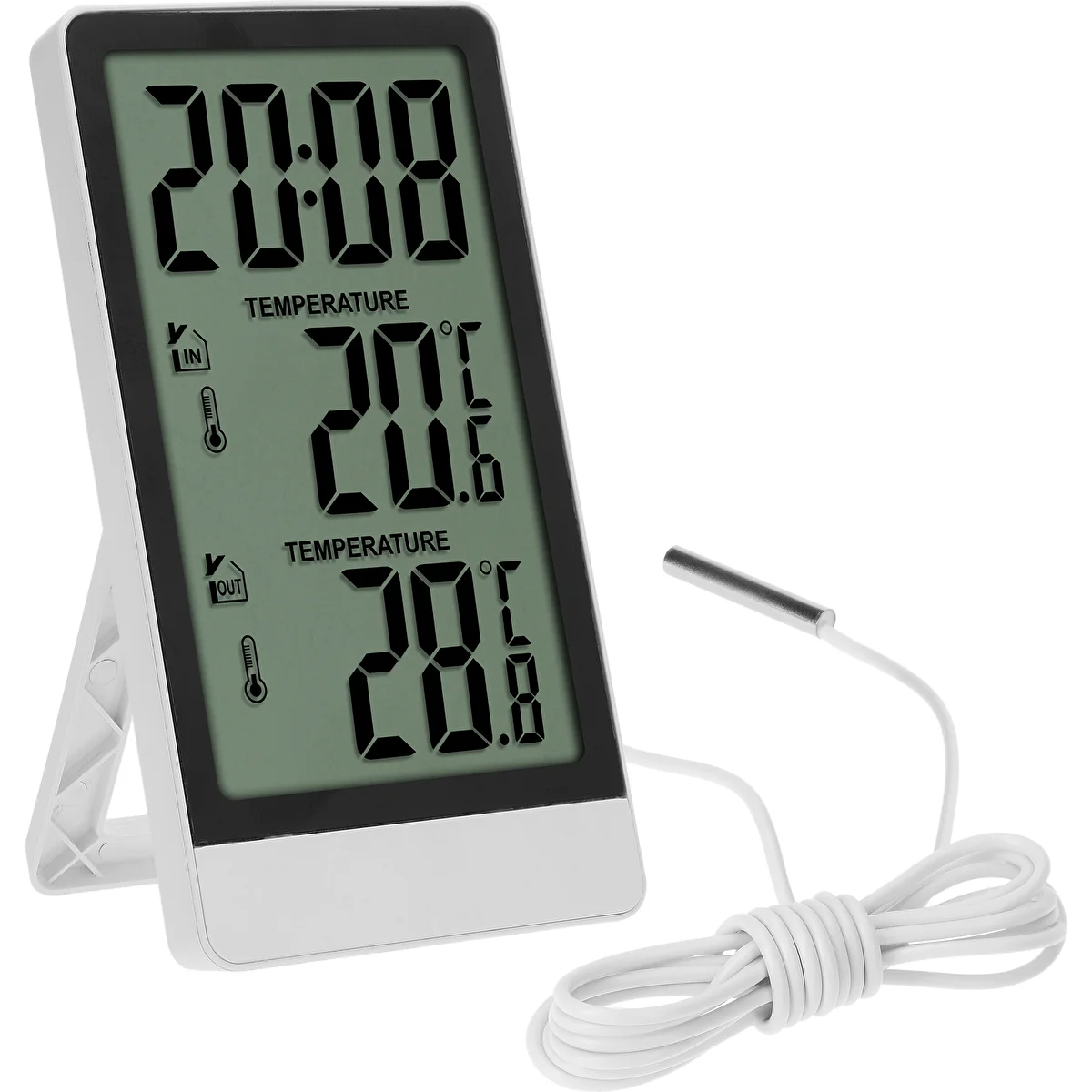 Soens márkájú elektronikus hőmérő – szondával, fehér