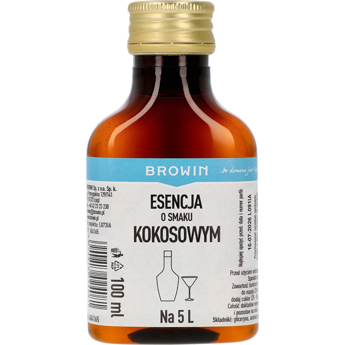 Kókusz ízű esszencia, 5 L-hez - 100 ml