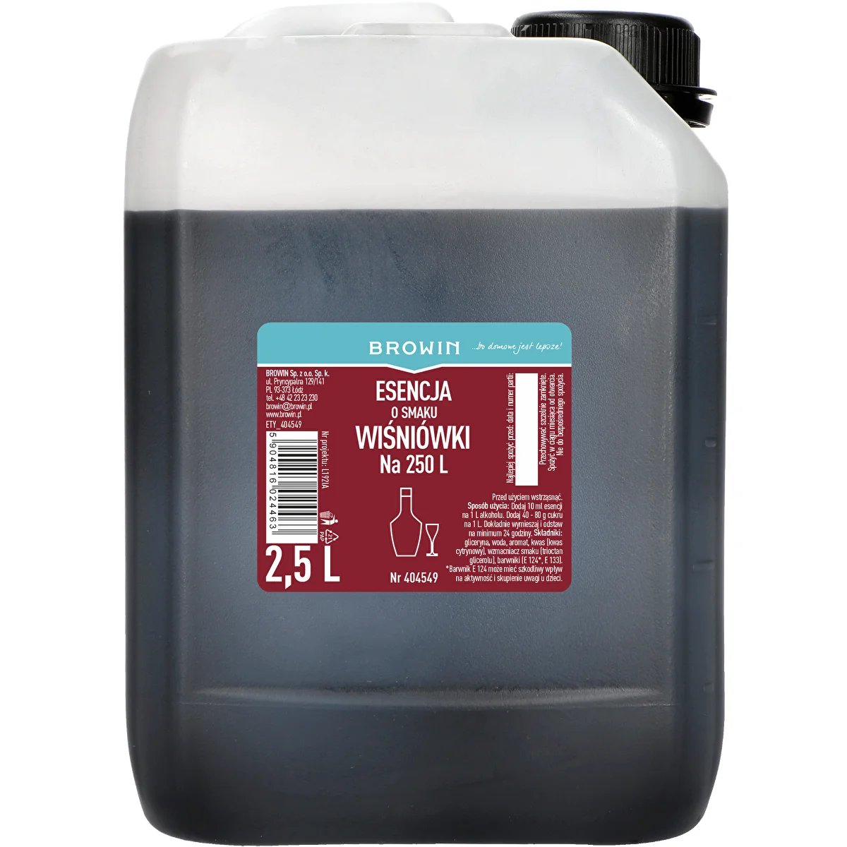 Cseresznye ízű esszencia, 2,5 L 250 L kész italhoz