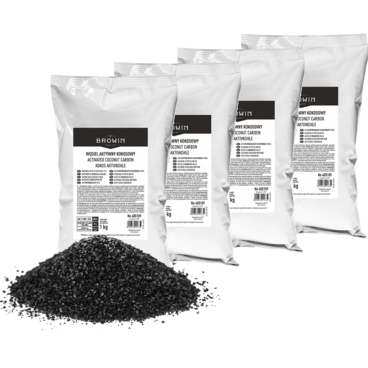 Kókuszhéjból készült aktív szén 1 kg x 4 - szett