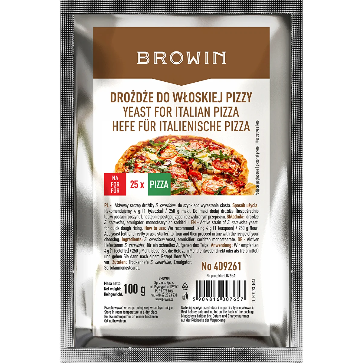 Szárított élesztő olasz pizzához - 100 g