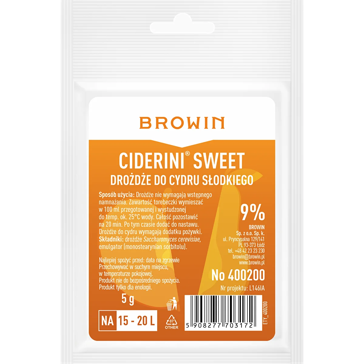 Ciderini Sweet ciderélesztő, 5 g