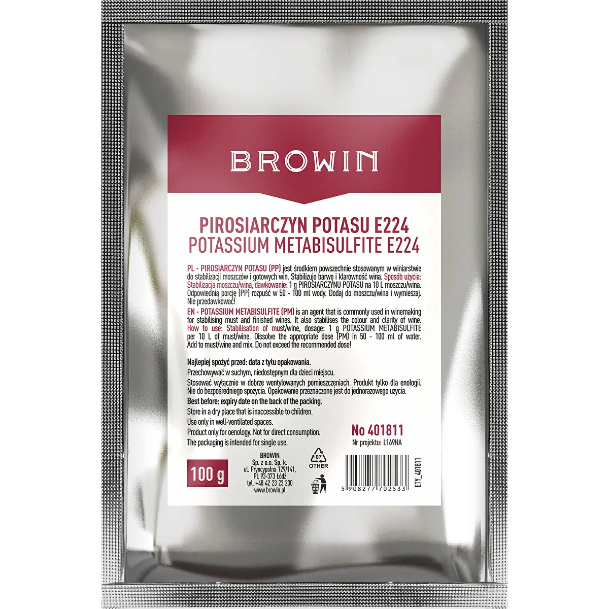 Kálium-metabiszulfit, 100 g