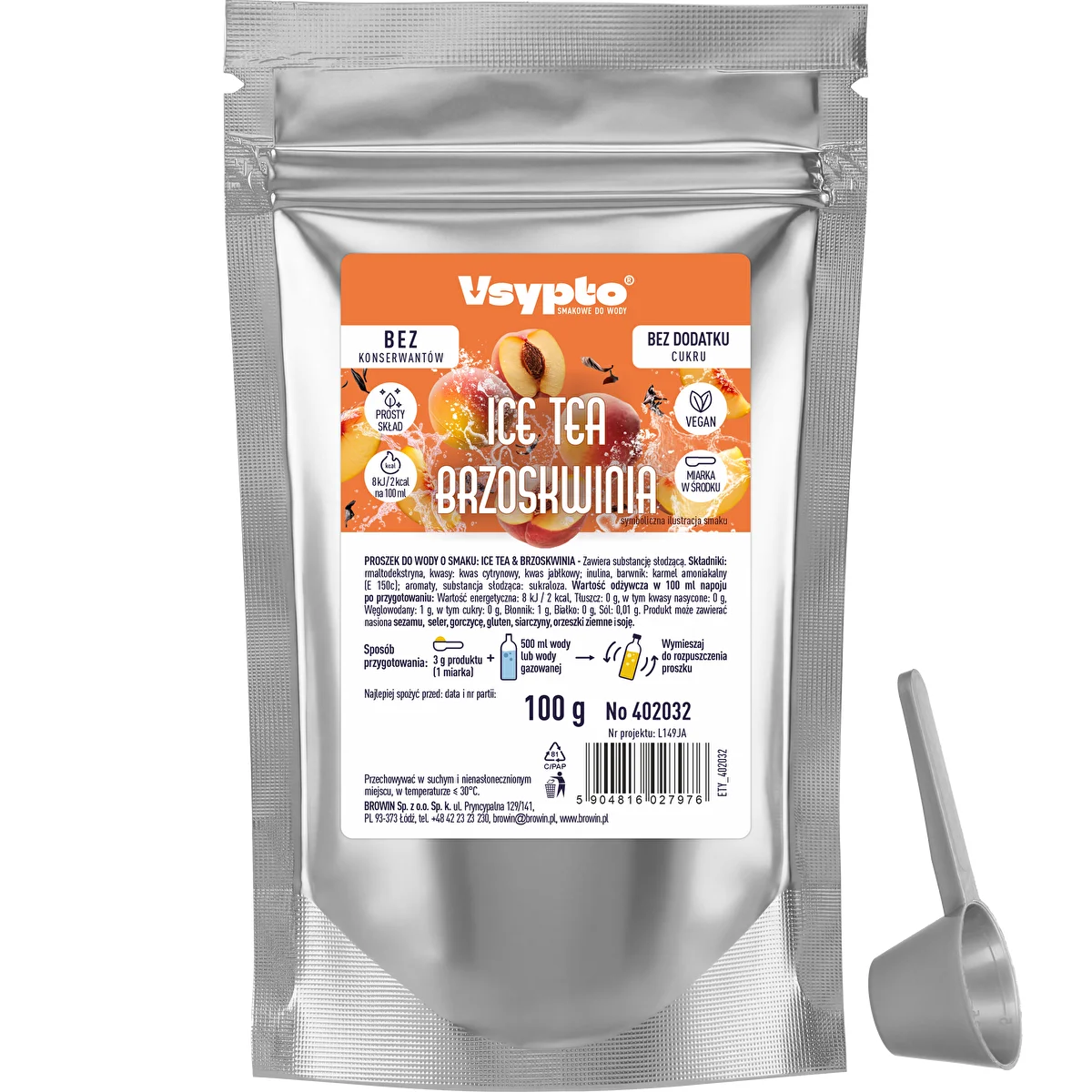 VSYPTO Ice Tea Őszibarack ízesítéssel, 100 g