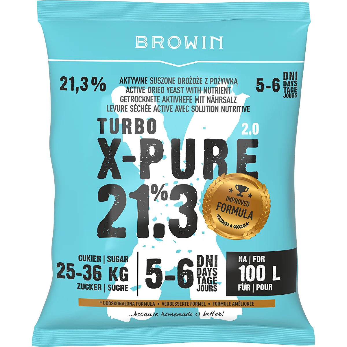 Turbo X-Pure turbóélesztő 21,3%, 100 L
