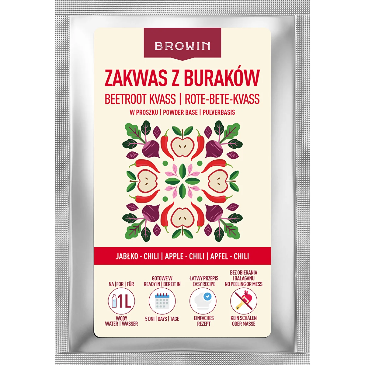 Alma–chili ízesítésű por alapú céklakovász, 36 g