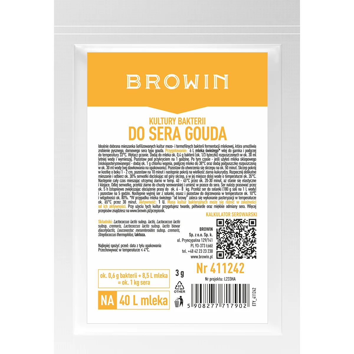 Baktériumkultúrák Gouda sajthoz