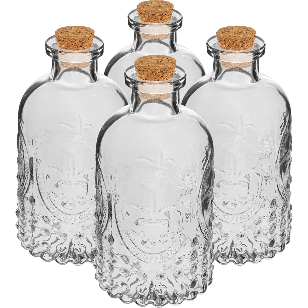 Dugóval zárható üvegcse készlet, 240 ml - 4 db