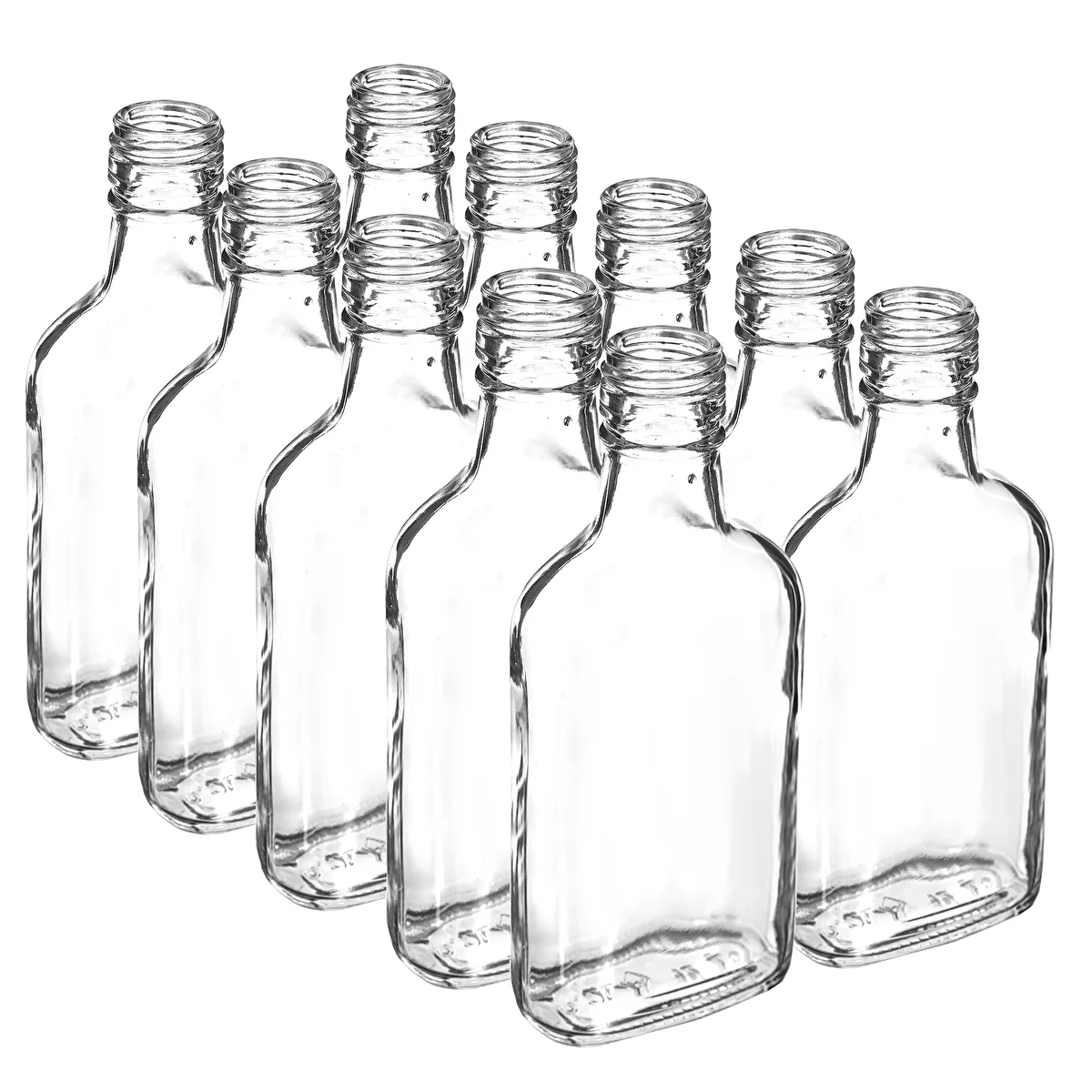 Lapos üvegpalack házi likőrökhöz 200 ml - 10 db