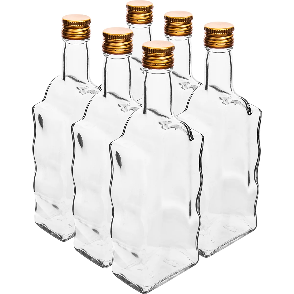 Kolostori palack 500 ml, csavaros kupakkal, színtelen - 6 db.