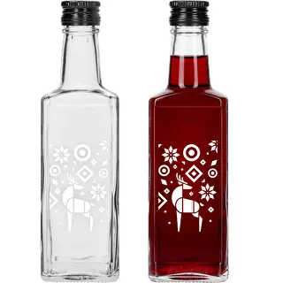 Receptura üvegpalack, 250 ml-es, kupakkal – Karácsonyi rénszarvas – photo 2