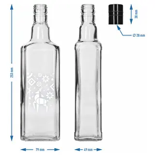 Tynktura palack, 500 ml-es, csavaros kupakkal – Ünnepi rénszarvas – photo 5