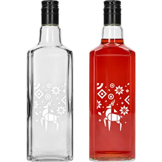 Tynktura palack, 500 ml-es, csavaros kupakkal – Ünnepi rénszarvas – photo 2