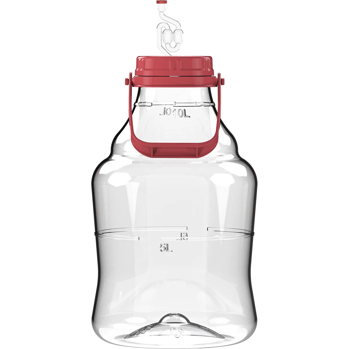 Könnyű, törhetetlen boros ballon, fogantyúval, 10 L