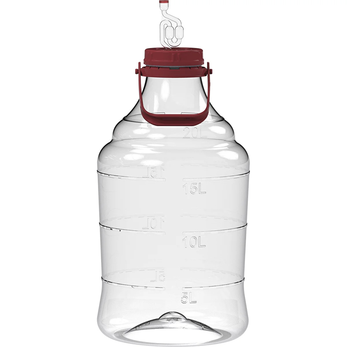Könnyű, törhetetlen boros demizson fogantyúval, 20 L