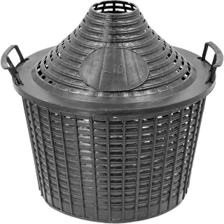 Műanyag kerti kosár, 10 l-es ballonhoz, fedéllel