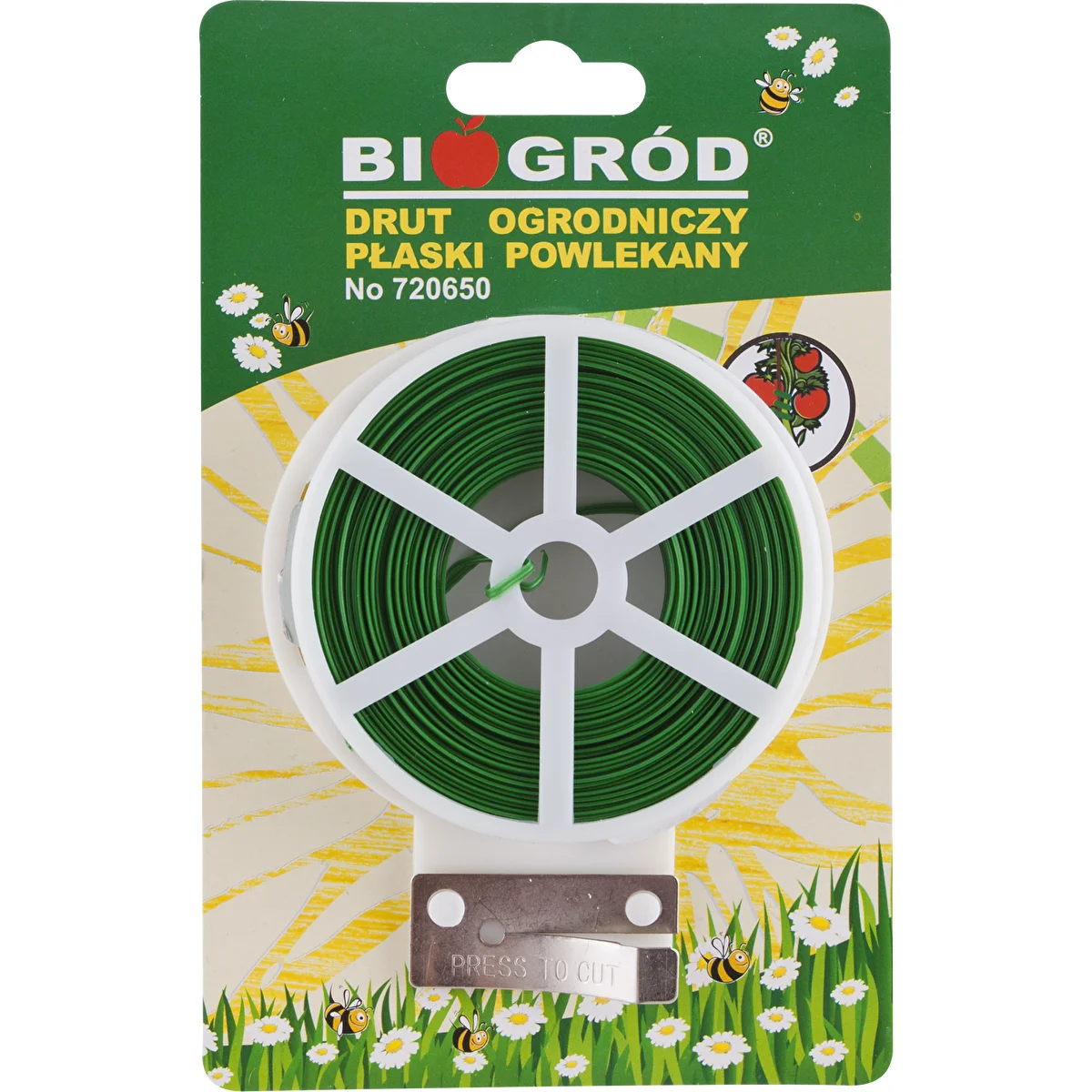 Lapos kerti drót, PVC bevonatú, 50 m x 2 mm