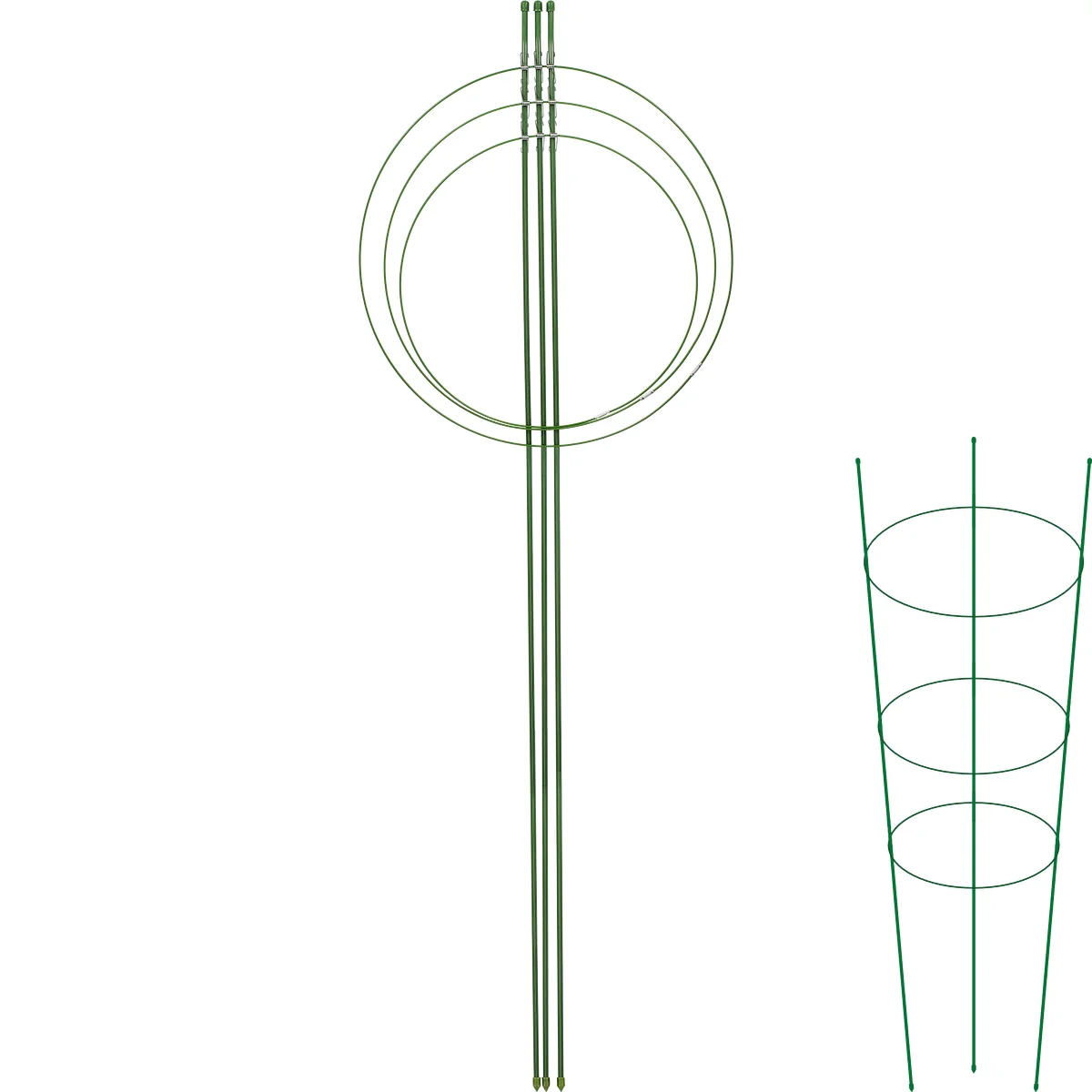 Gyűrűs növénytámasz, 3 gyűrű, 1,2 m