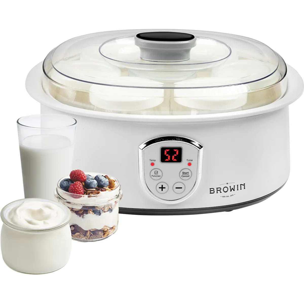 Termosztátos joghurtkészítő, 7 üveg, 1,3 l